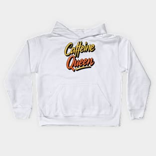 Caffeine Queen Bright Color Design Kids Hoodie